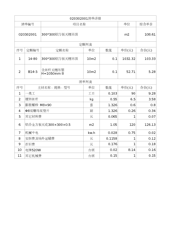 020302001  300*300铝方板天棚吊顶