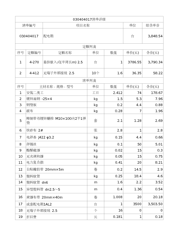 030404017  配电箱